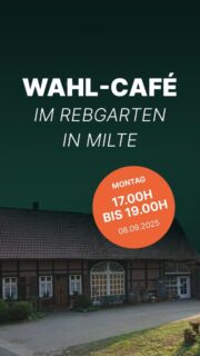 Endspurt! Wir starten in die letzte Woche und zwar im Rebgarten in Milte! 
Wann? Montag, 08.09. - 17:00 - 19:00 Uhr 
Wo? Rebgarten, Milte
Ich freue mich auf Euch! Kommt vorbei!
